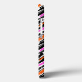 Coques Case-Mate iPhone Motif Chevron Noir, Orange Et Rose (Verso / Gauche)