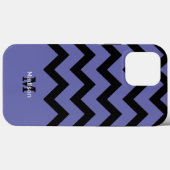 Coques Case-Mate iPhone motif Chevron noir violet Monogramme (Verso (horizontal))