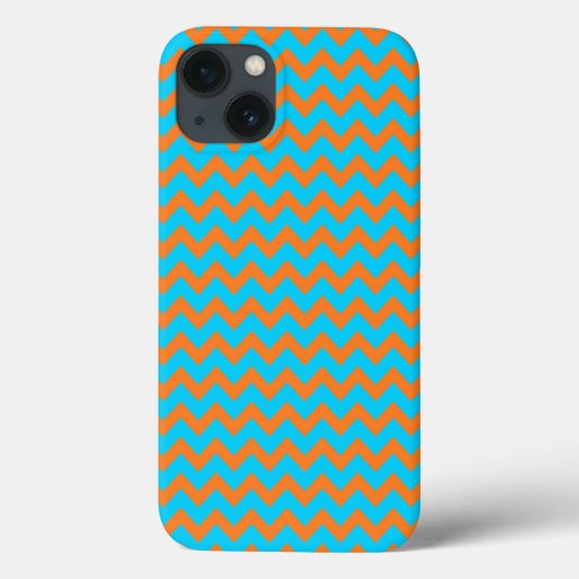 Coques Case-Mate iPhone Motif Chevron Orange Clair et Bleu Sarcelle (Verso)