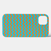 Coques Case-Mate iPhone Motif Chevron Orange Clair et Bleu Sarcelle (Verso (horizontal))