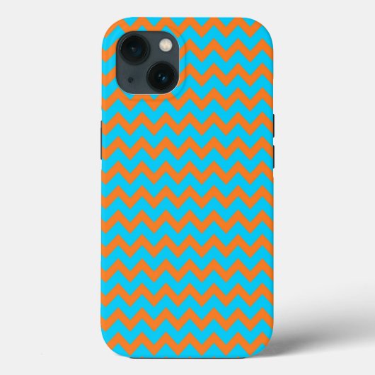 Coques Case-Mate iPhone Motif Chevron Orange Clair et Bleu Sarcelle (Verso)