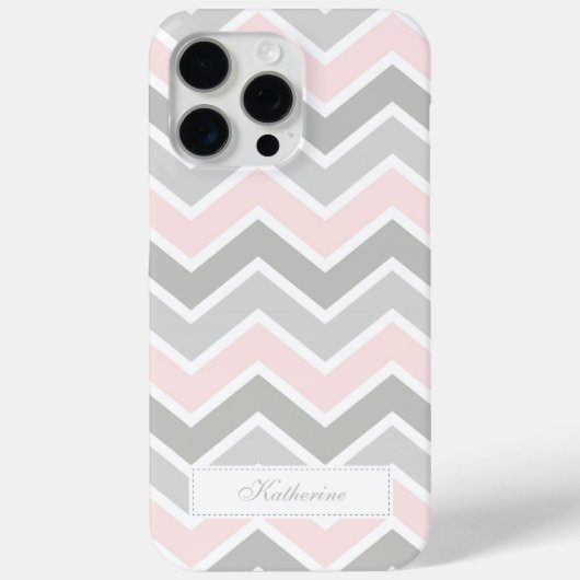 Coques Case-Mate iPhone Motif Chevron rose et gris Zigzag (Verso)