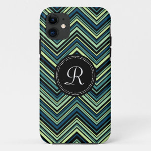 Coques Pour iPhone Motif Chevron Tribal Tribal Noir Monogramme