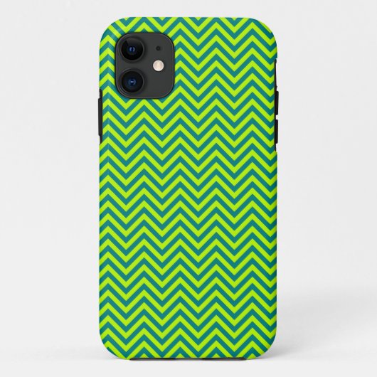 Coques Case-Mate iPhone Motif Chevron turquoise et Lime Green (Dos)