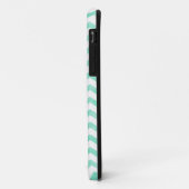 Coques Case-Mate iPhone Motif chevron vert menthe et blanc (Dos/Gauche)