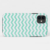 Coques Case-Mate iPhone Motif chevron vert menthe et blanc (Dos (Horizontal))