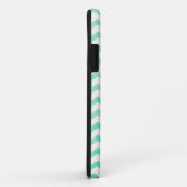 Coques Case-Mate iPhone Motif chevron vert menthe et blanc (Dos/Droite)
