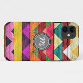 Coques Case-Mate iPhone Motif chevron zig zag aztèque en bois #3 (Dos (Horizontal))
