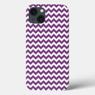 iPhone 13 Case Motif Chevron Zigzag violet et blanc