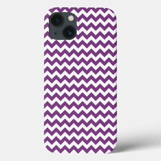 Coques Case-Mate iPhone Motif Chevron Zigzag violet et blanc (Verso)
