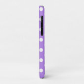 Coques Case-Mate iPhone Motif chic à pois violet et blanc (Dos/Gauche)