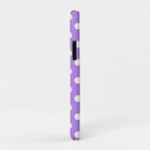 Coques Case-Mate iPhone Motif chic à pois violet et blanc (Dos/Droite)