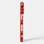 Coques Case-Mate iPhone Motif chinois - blanc sur rouge profond (Verso / Droite)