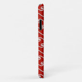 Coques Case-Mate iPhone Motif chinois - blanc sur rouge profond (Dos/Droite)