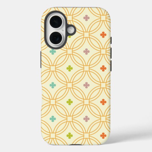 Coques Case-Mate iPhone Motif circulaire à verrouillage géométrique rétro (Verso)