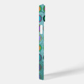 Coques Case-Mate iPhone Motif circulaire bleu Grungy Retro (Verso / Droite)