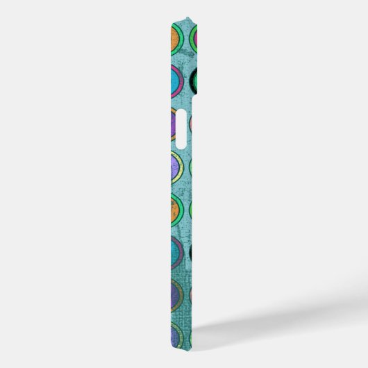 Coques Case-Mate iPhone Motif circulaire bleu Grungy Retro (Verso / Droite)