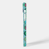 Coques Case-Mate iPhone Motif circulaire bleu Grungy Retro (Verso / Gauche)