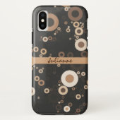 Coques Case-Mate iPhone Motif circulaire Brown et beige rétro (Dos)