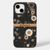 Coques Case-Mate iPhone Motif circulaire Brown et beige rétro (Verso)