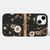 Coques Case-Mate iPhone Motif circulaire Brown et beige rétro (Verso (horizontal))