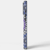 Coques Case-Mate iPhone Motif circulaire géométrique Mandala bleu et viole (Verso / Gauche)