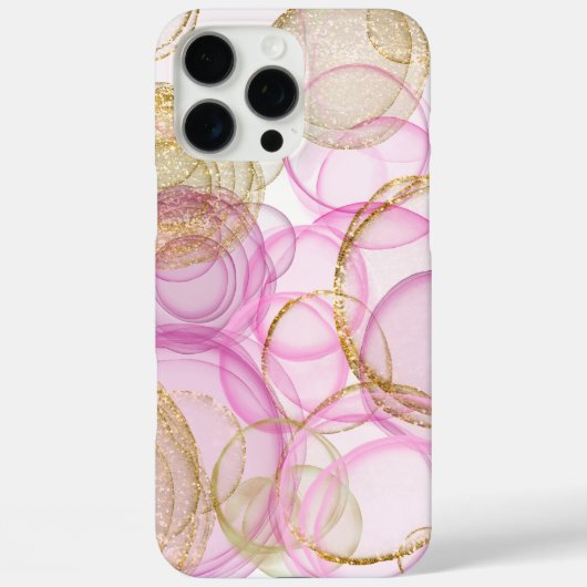 Coques Case-Mate iPhone Motif circulaire rose et or (Verso)