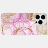 Coques Case-Mate iPhone Motif circulaire rose et or (Verso (horizontal))