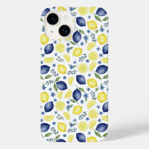 Coque Pour iPhone 14 Motif Citron Country Français Bleu