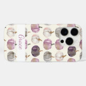 Coques Case-Mate iPhone Motif Citrouille aquarelle avec nom (Verso (horizontal))