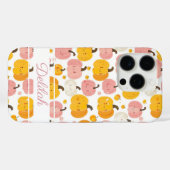Coques Case-Mate iPhone Motif Citrouille aquarelle avec nom (Verso (horizontal))