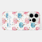 Coques Case-Mate iPhone Motif Citrouille aquarelle avec nom (Verso (horizontal))