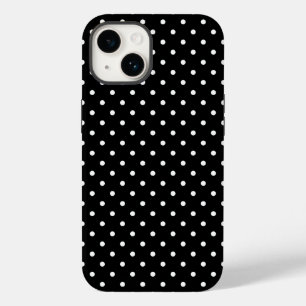 Coque Pour iPhone 14 Motif classique à pois noir et blanc 14