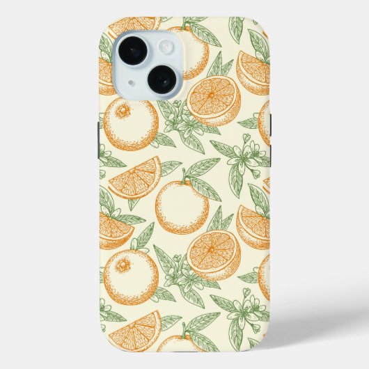 Coques Case-Mate iPhone Motif classique aux fruits orange (Verso)