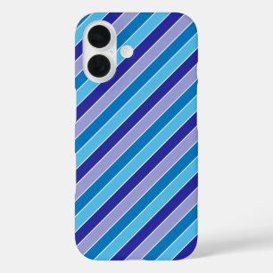Coques iPhone 16 Motif classique bleu violet  de pyjama