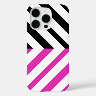 Coques iPhone 16 Pro Motif classique de Chevron de noir, de blanc et de