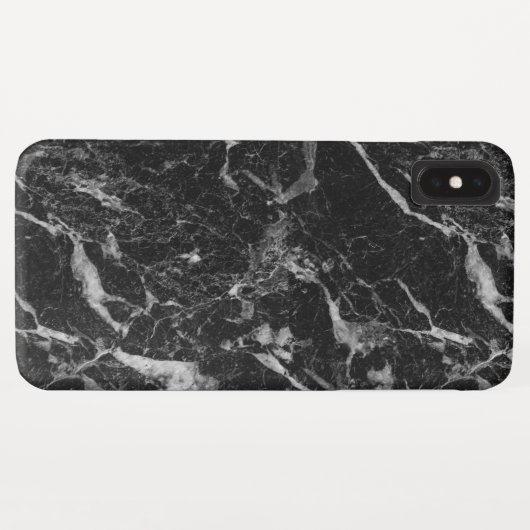 Coques Case-Mate iPhone Motif classique en marbre noir (Dos (Horizontal))