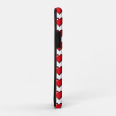 Coques Case-Mate iPhone Motif Coeur 8 bits rouge (Dos/Droite)