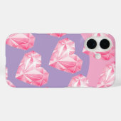 Coques Case-Mate iPhone Motif Coeur Diamant Rose - Cute & Stylish (Verso (horizontal))