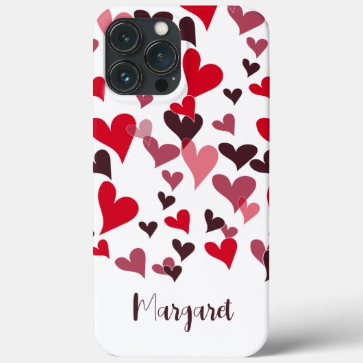 Coques Case-Mate iPhone Motif Coeur moderne Monogramme Girly Design (Verso)