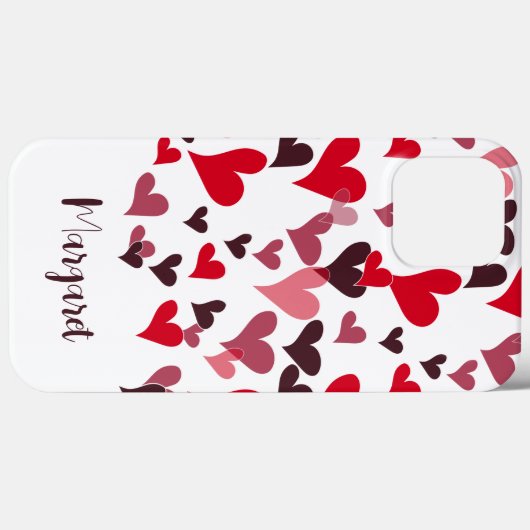 Coques Case-Mate iPhone Motif Coeur moderne Monogramme Girly Design (Verso (horizontal))