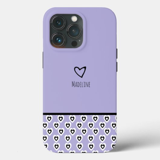 Coques Case-Mate iPhone Motif Cœur Simple Nom Violet (Verso)