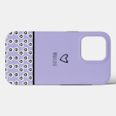 Coques Case-Mate iPhone Motif Cœur Simple Nom Violet (Verso (horizontal))