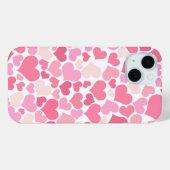 Coques Case-Mate iPhone Motif Coeurs roses mignons (Verso (horizontal))