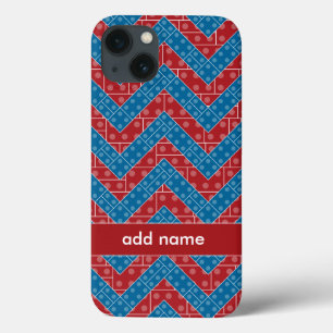 iPhone 13 Case Motif coloré de Chevron avec le bleu de rouge de