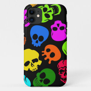 Coque Case-Mate Pour iPhone Motif coloré de crânes dans le noir