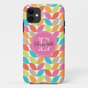 Coque Case-Mate Pour iPhone Motif coloré moderne décoré d'un monogramme