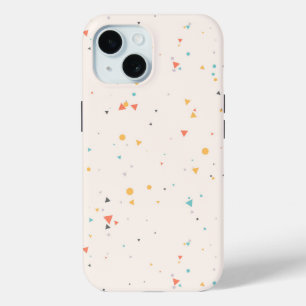 Coque Pour iPhone 15 Motif Confetti Dots & Triangle