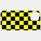 Coques Case-Mate iPhone motif cool Jaune et Noir à damiers (Verso (horizontal))