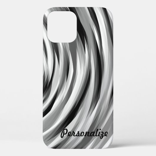Coques Case-Mate iPhone Motif cool Silver Black Stripy (Verso)